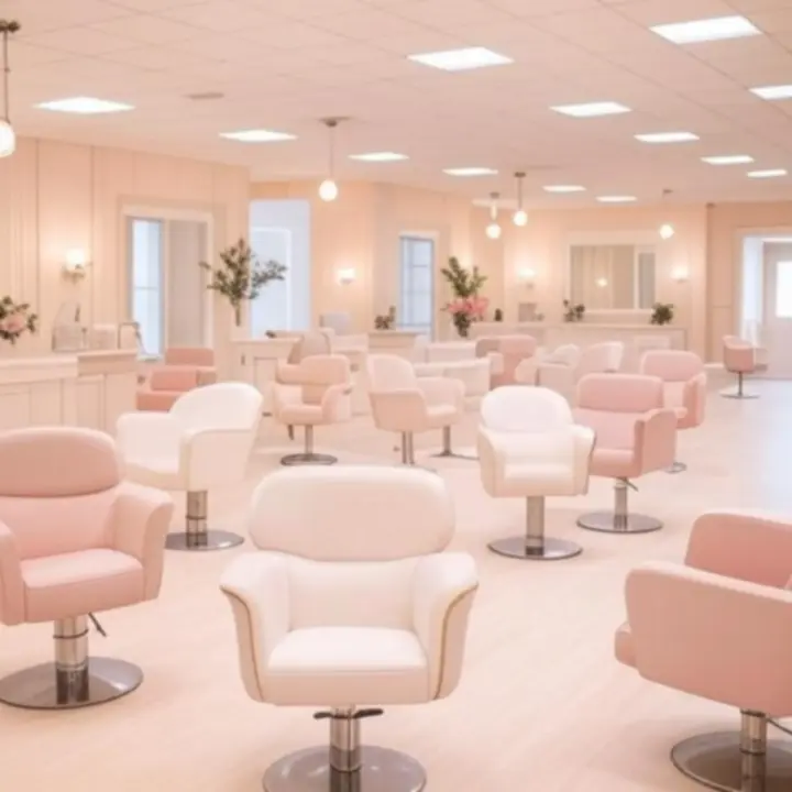 Eleganckie, jasne wnętrze luksusowego salonu piękności