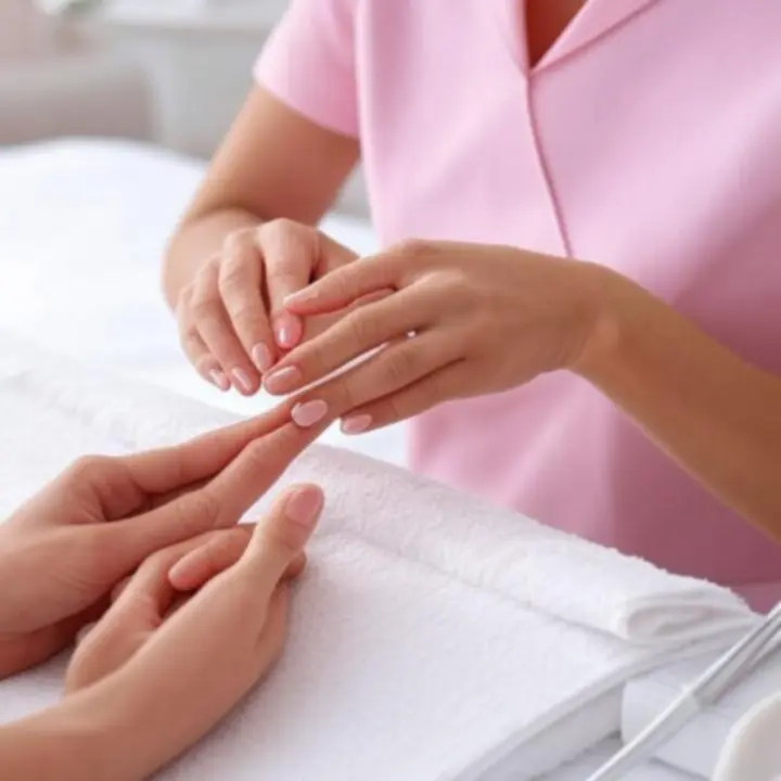 Zbliżenie na elegancki manicure i pedicure w PieknoStudiio