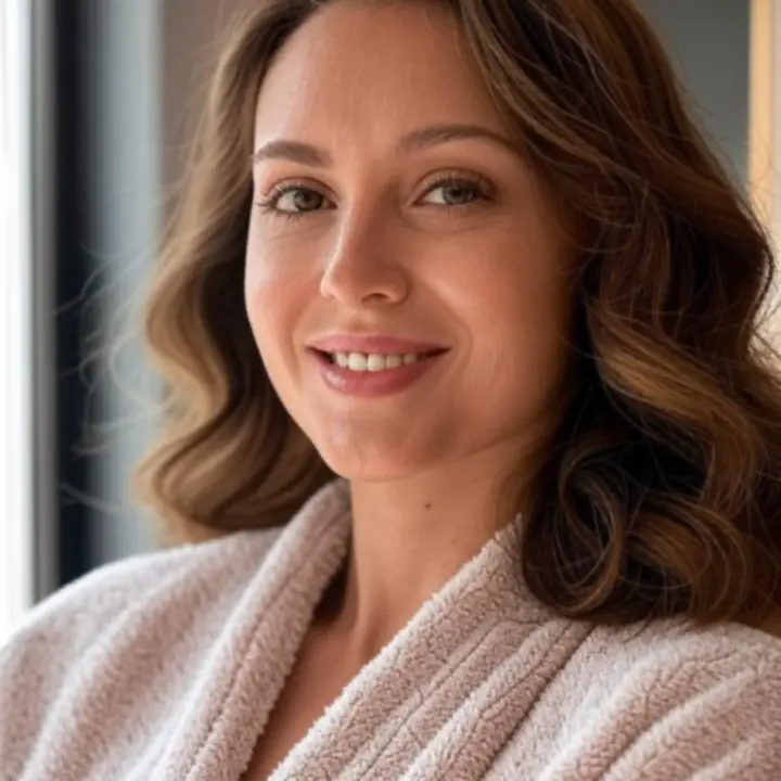 Zadowolona klientka po zabiegach upiększających w PieknoStudiio