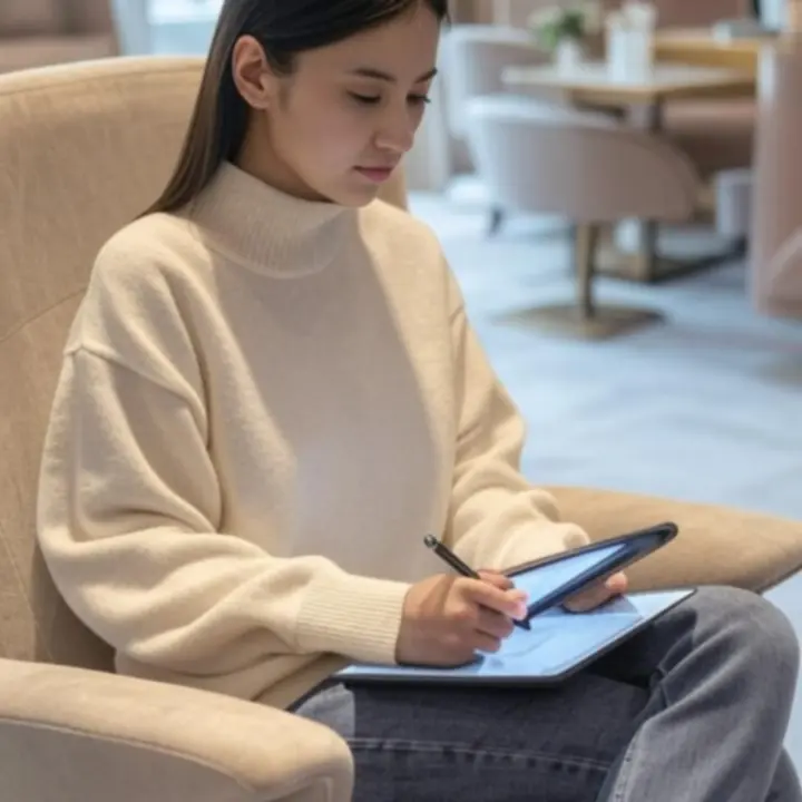 Elegancki salon urody PieknoStudiio z komfortowym stanowiskiem do konsultacji